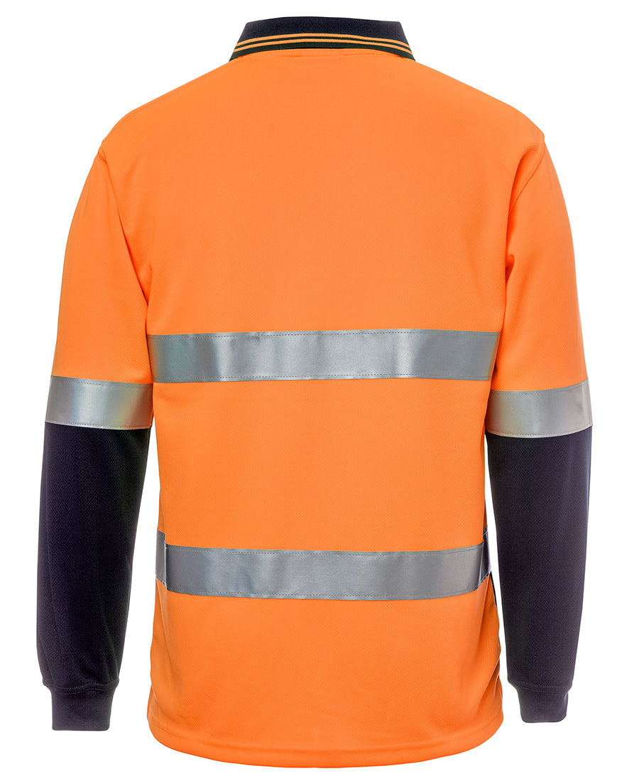 JB's Hi Vis L/S (D+N) Cotton Back Polo 6HMCB | Day and night safety