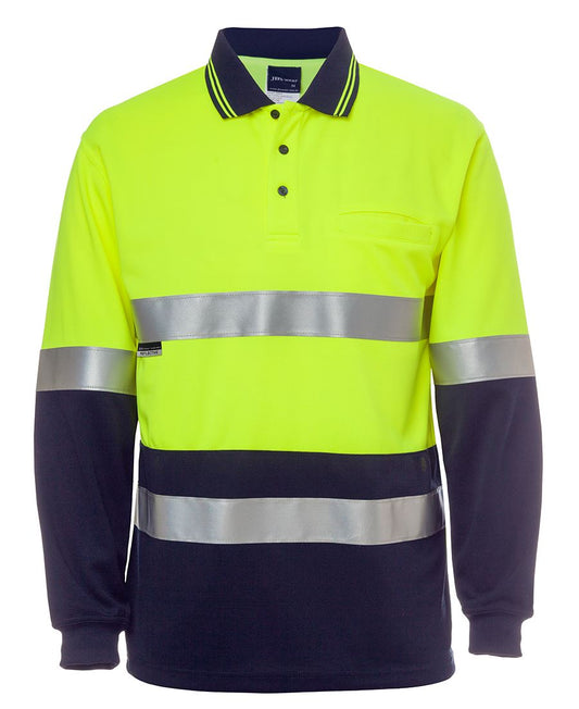 JB's Hi Vis L/S (D+N) Cotton Back Polo 6HMCB | Day and night safety