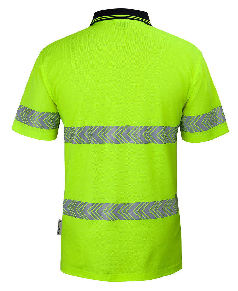 JB's Hi Vis (D+N) Cotton Back S/S Segmented Tape Polo 6HMSS