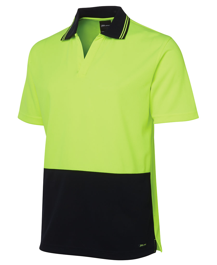 JB's Hi Vis S/S Non Button Polo 6HNB Non Button Style
