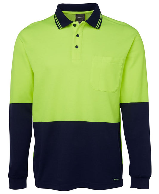 JB's Hi Vis L/S Cotton Back Polo 6HPL | Comfortable safety polo