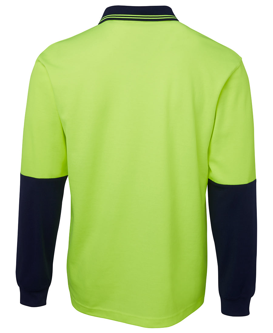 JB's Hi Vis L/S Cotton Back Polo 6HPL | Comfortable safety polo