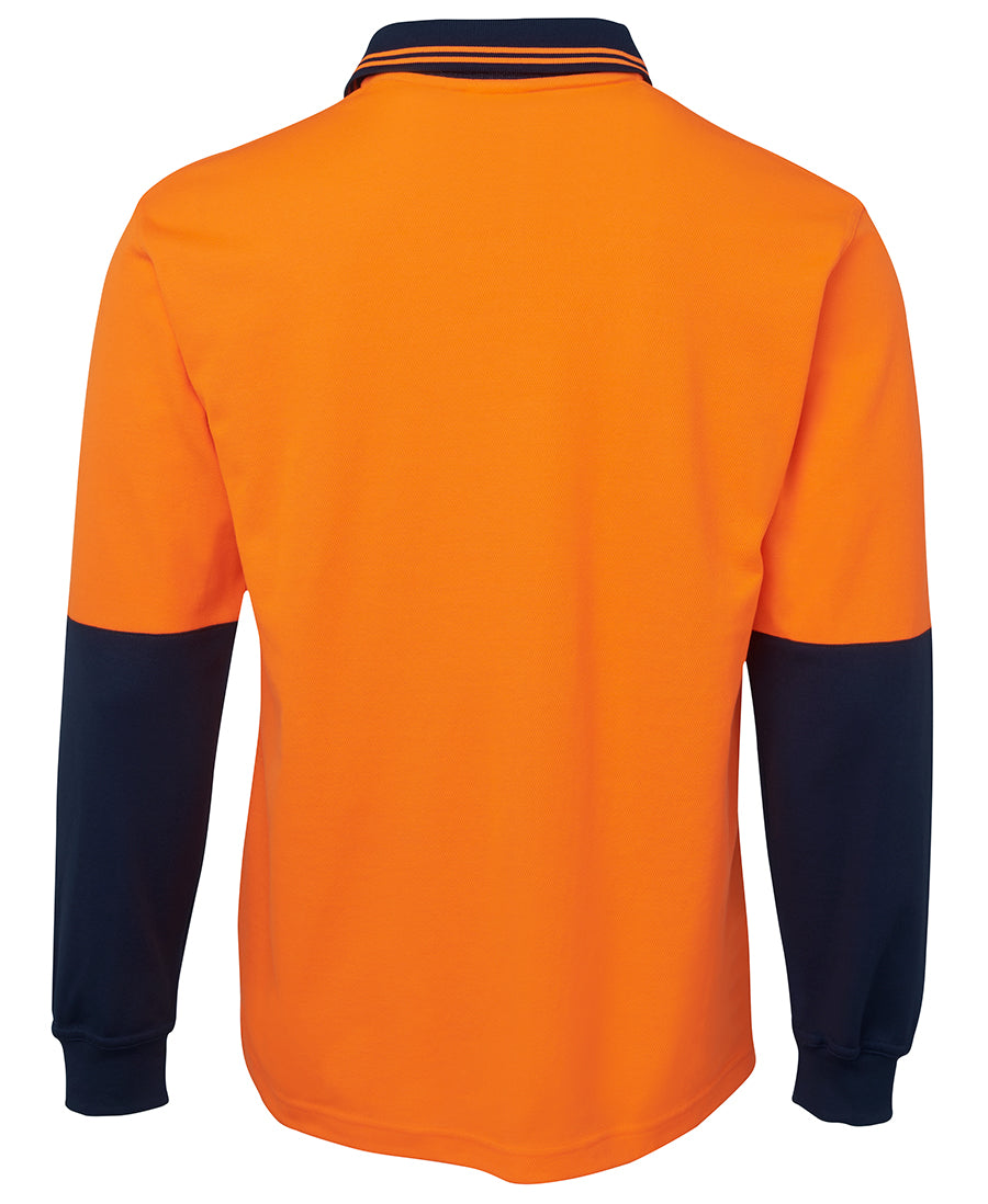 JB's Hi Vis L/S Cotton Back Polo 6HPL | Comfortable safety polo