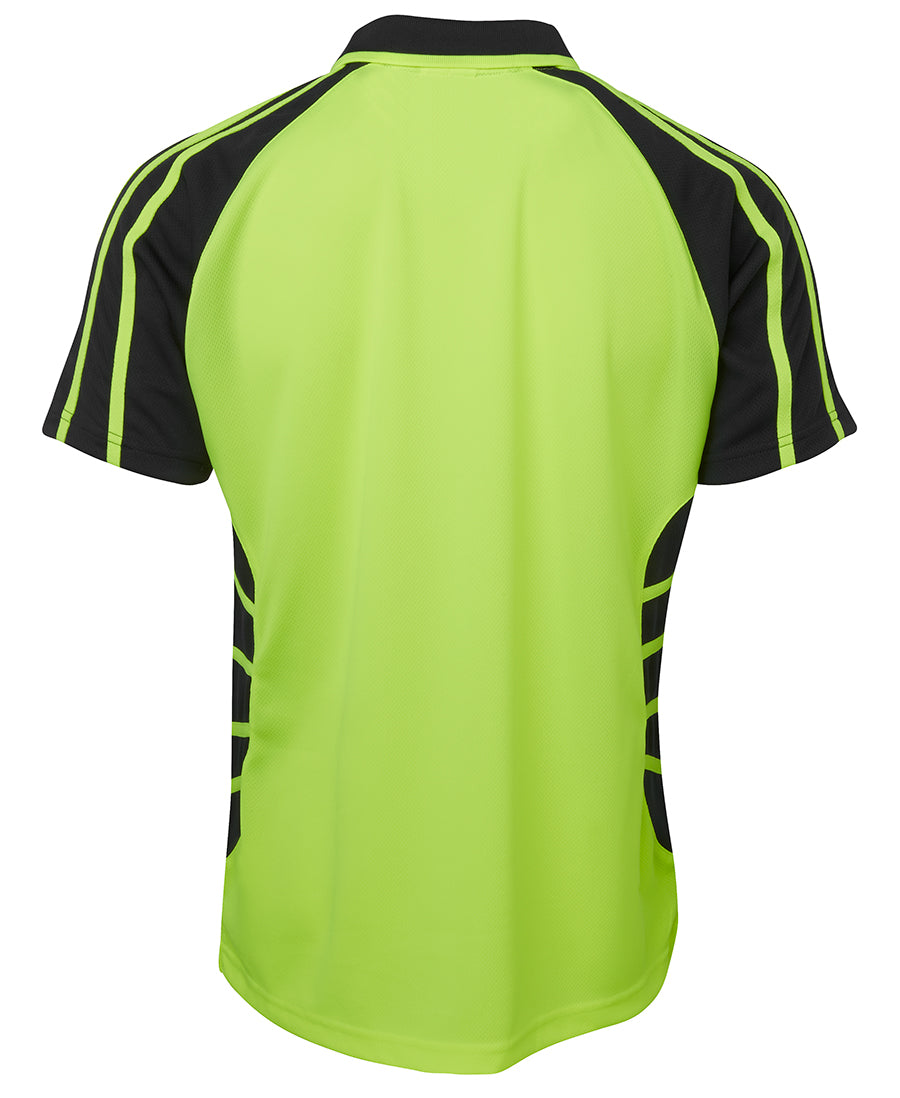 JB's Hi Vis S/S Spider Polo 6HSP Hi Vis raglan