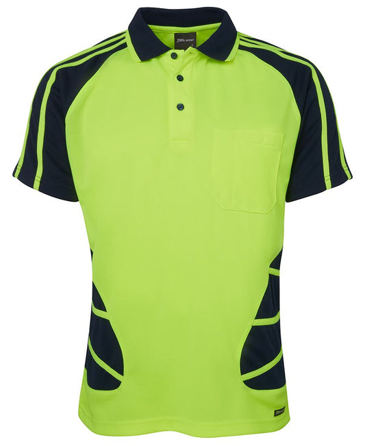 JB's Hi Vis S/S Spider Polo 6HSP Hi Vis raglan
