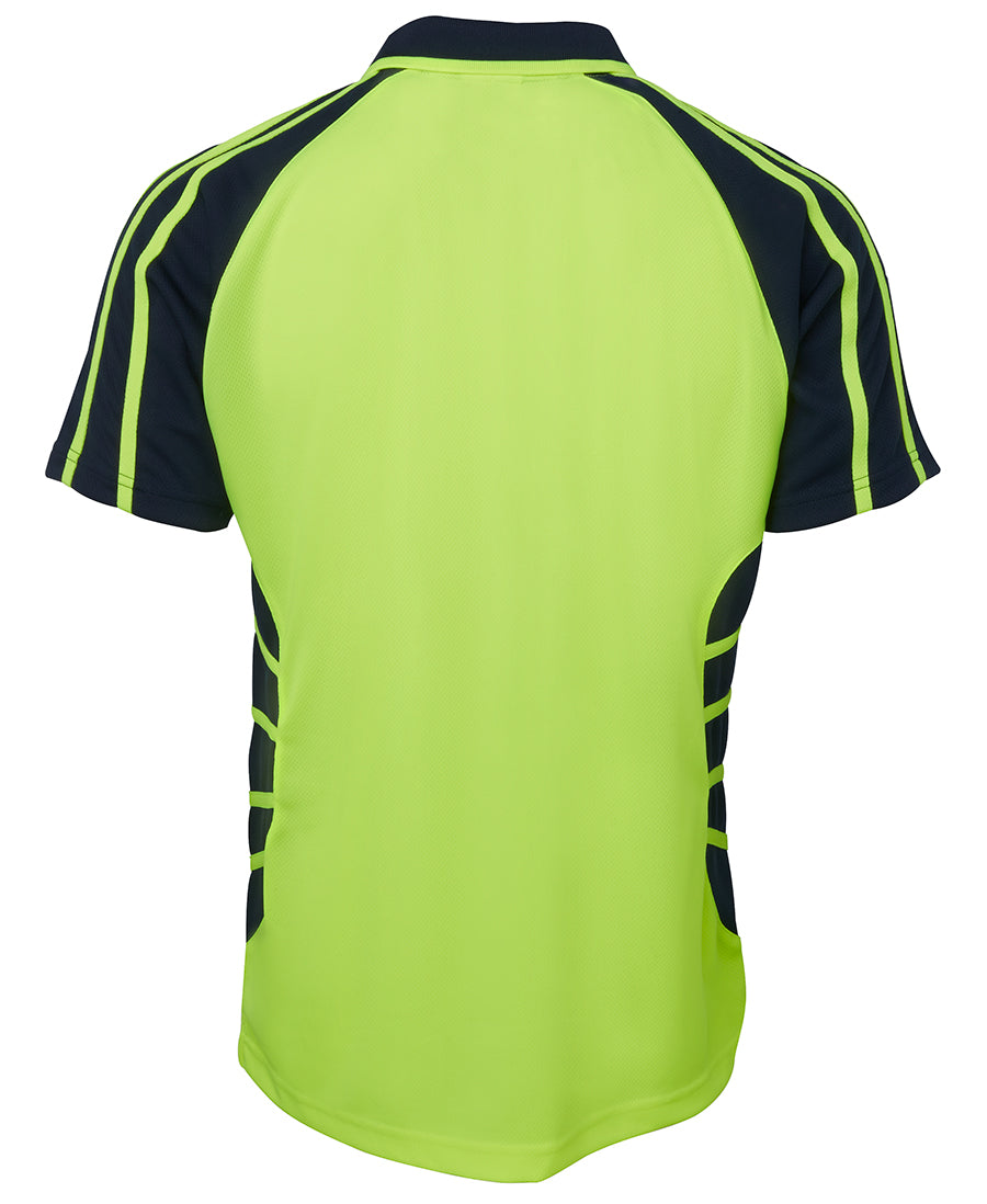 JB's Hi Vis S/S Spider Polo 6HSP Hi Vis raglan