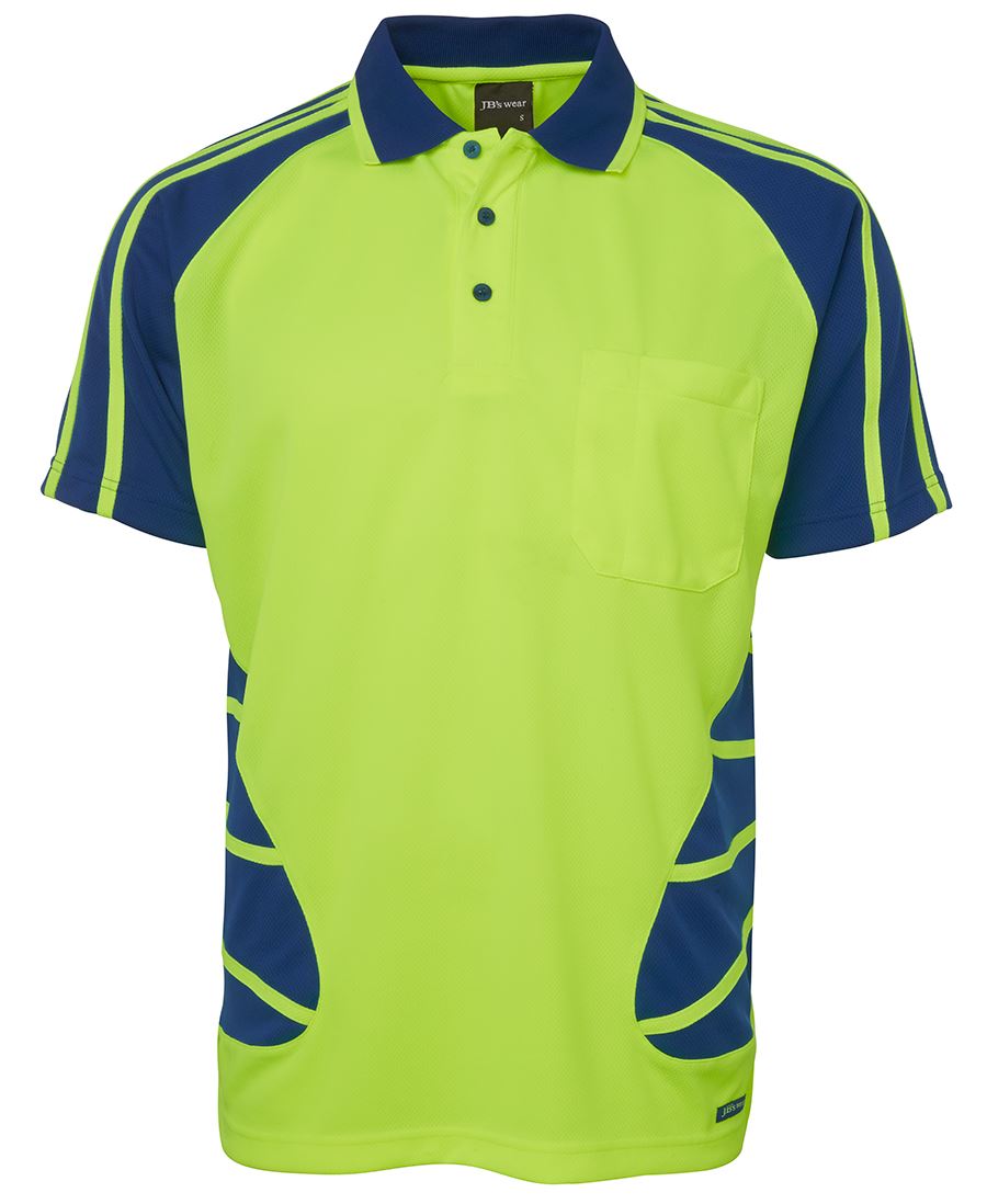 JB's Hi Vis S/S Spider Polo 6HSP Hi Vis raglan