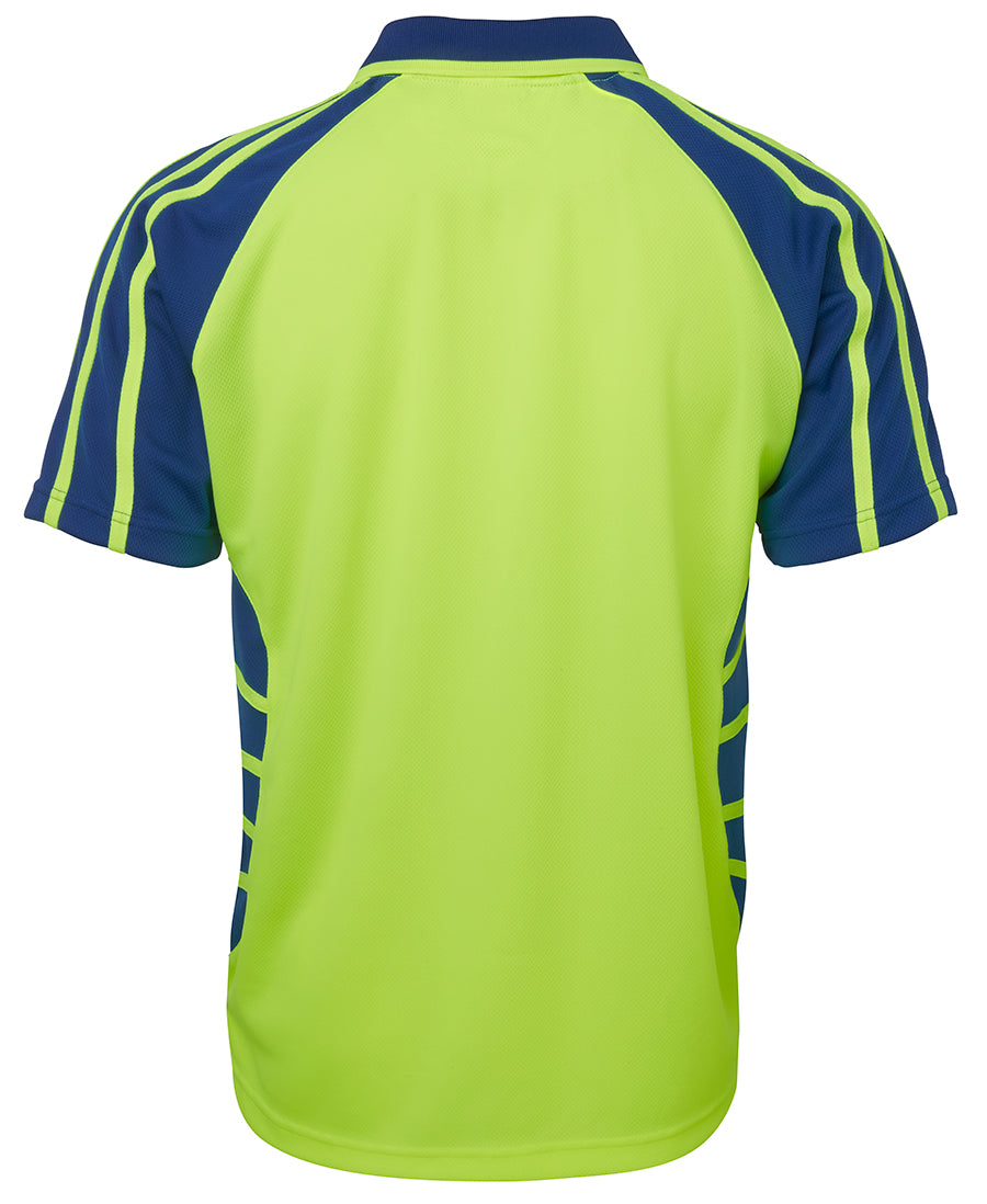 JB's Hi Vis S/S Spider Polo 6HSP Hi Vis raglan