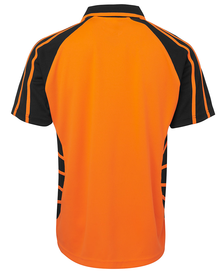JB's Hi Vis S/S Spider Polo 6HSP Hi Vis raglan