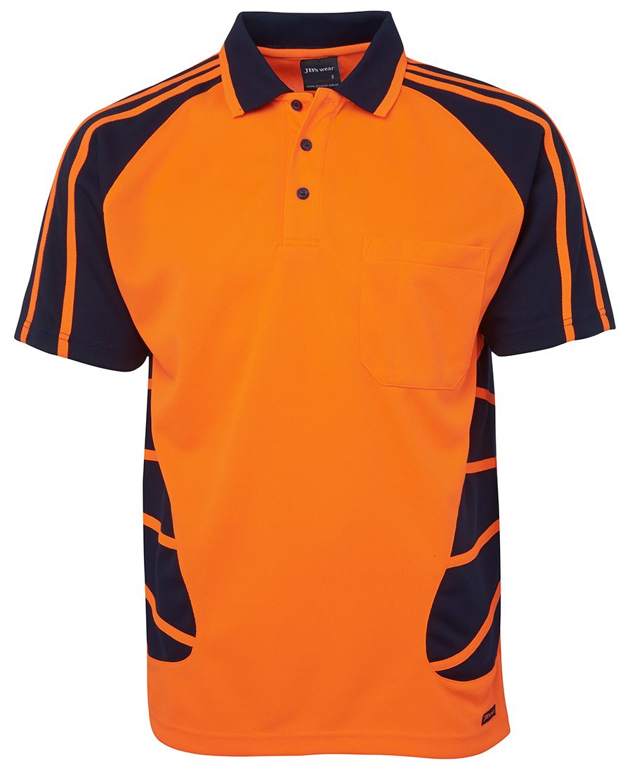 JB's Hi Vis S/S Spider Polo 6HSP Hi Vis raglan