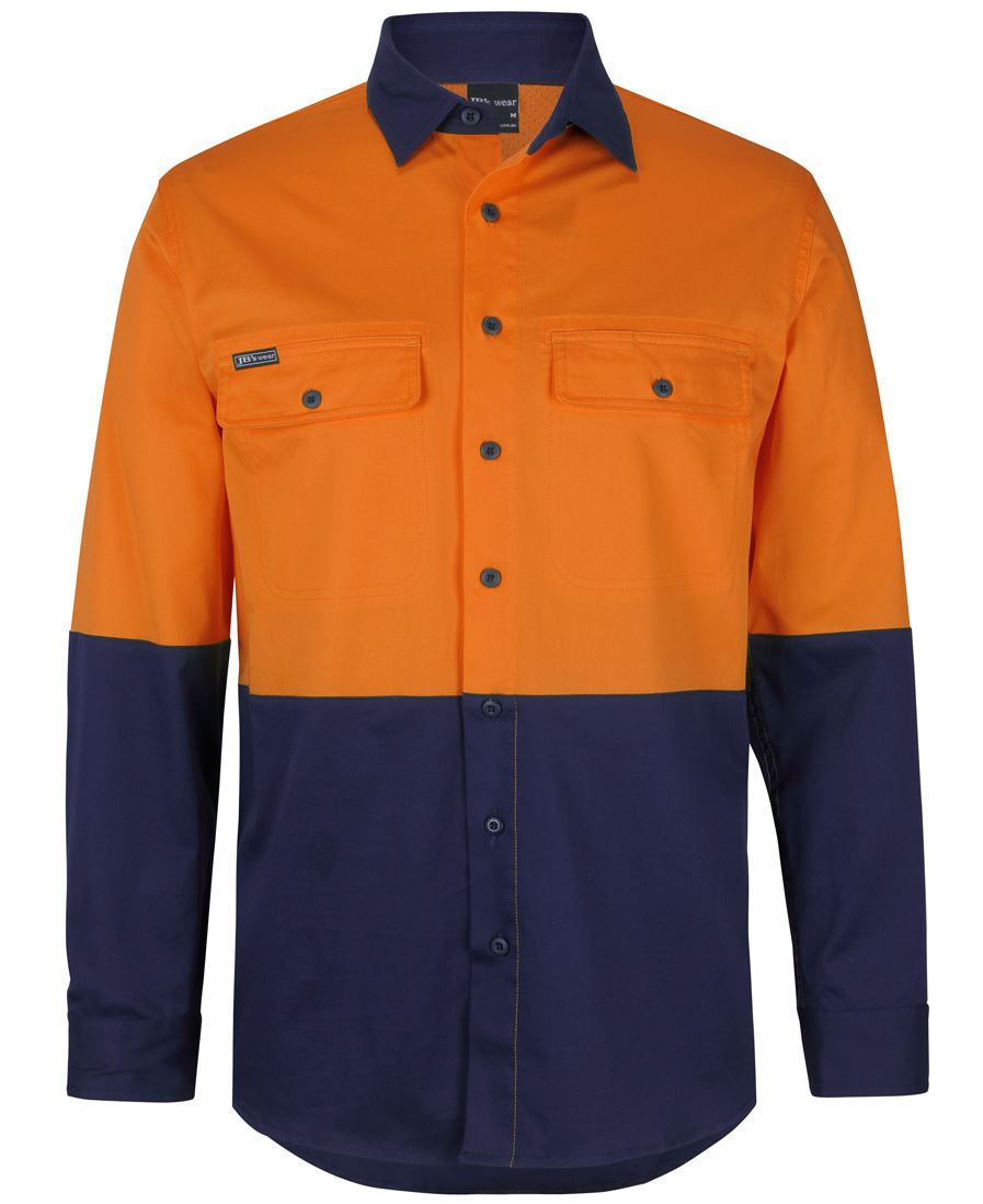 JB'S Hi Vis L/S Stretch Work Shirt 6HSWL