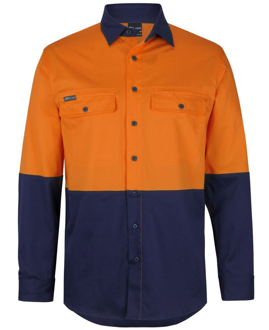 JB'S Hi Vis L/S Stretch Work Shirt 6HSWL