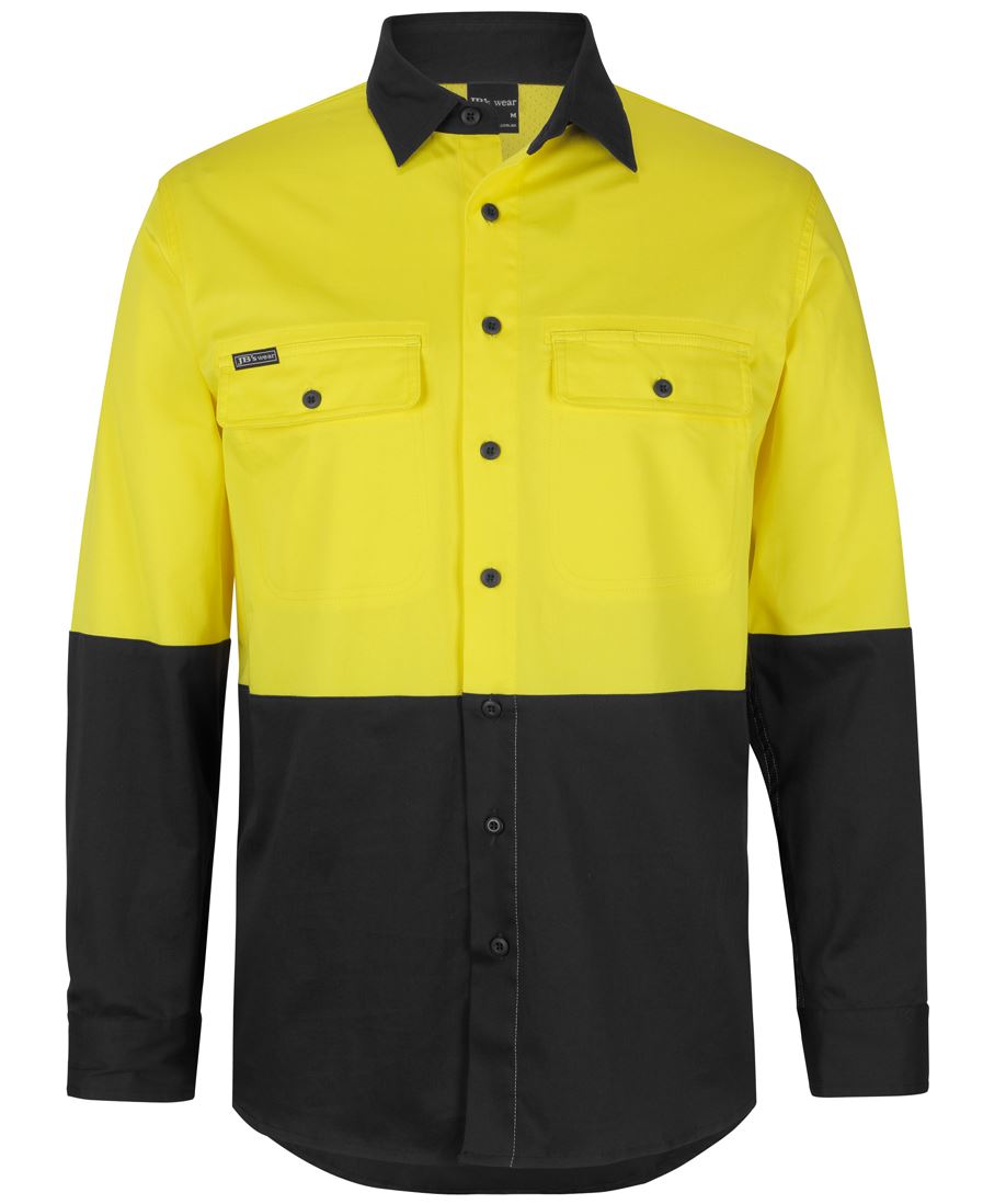 JB'S Hi Vis L/S Stretch Work Shirt 6HSWL