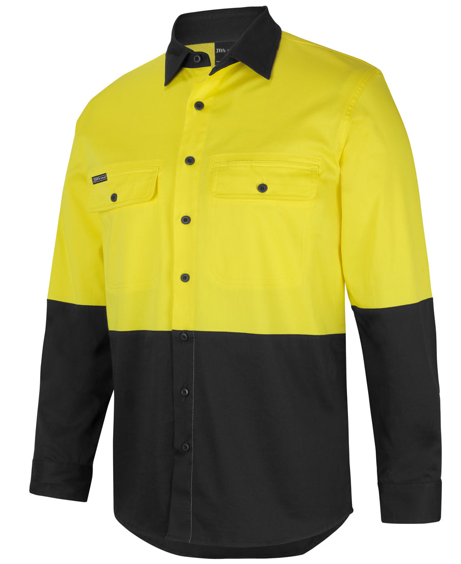 JB'S Hi Vis L/S Stretch Work Shirt 6HSWL