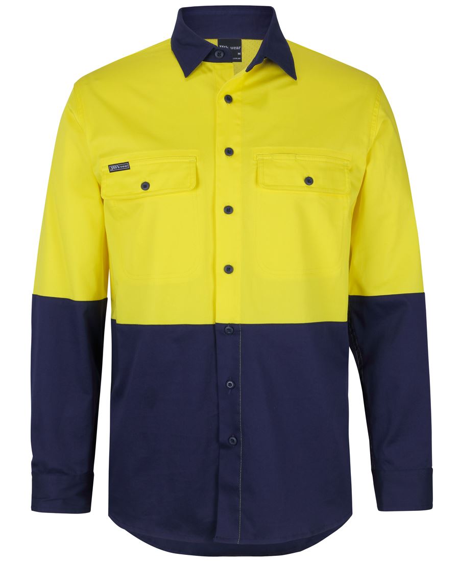 JB'S Hi Vis L/S Stretch Work Shirt 6HSWL