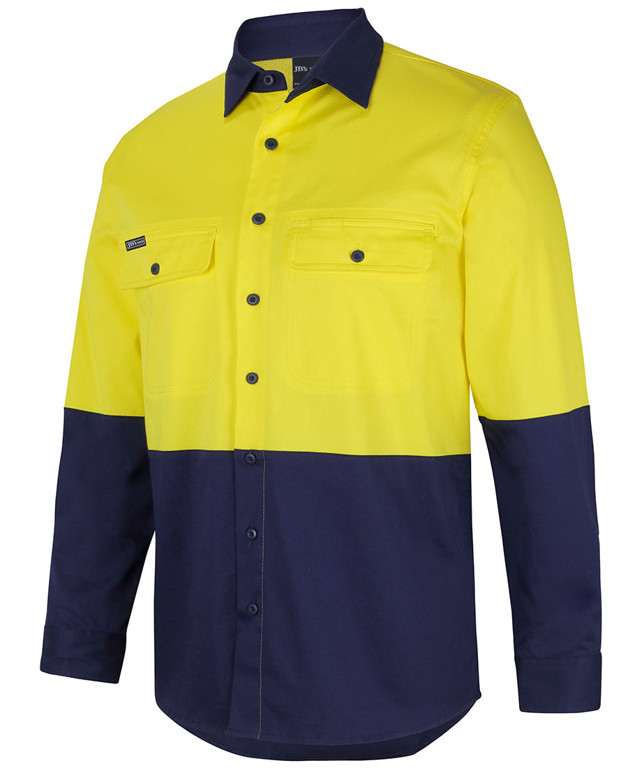 JB'S Hi Vis L/S Stretch Work Shirt 6HSWL