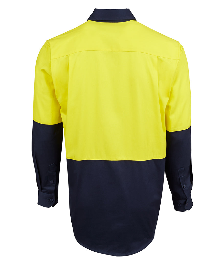 JB's Hi Vis Close Front L/S 190g Work Shirt 6HVCF | Drill Comfort