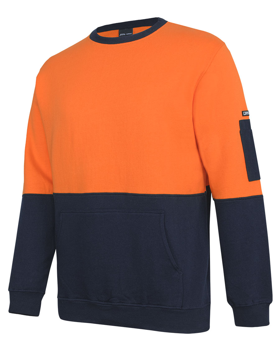 JB's Hi Vis 310 Cotton Crew Neck Fleece 6HVCM