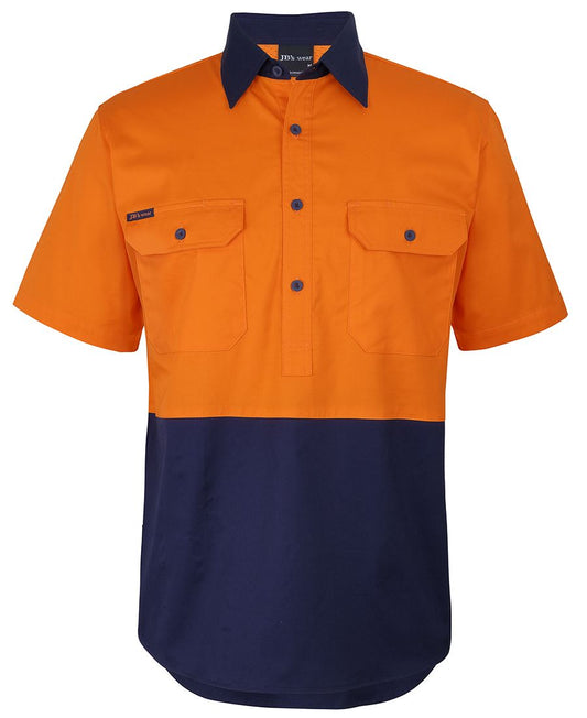 JB's Hi Vis Close Front S/S 150g Work Shirt 6HVCW