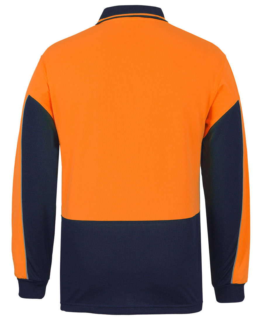JB's Hi Vis L/S Gap Polo 6HVGL | STYLISH PIPING DETAIL