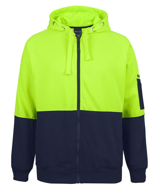 JB's Hi Vis Full Zip Fleecy Hoodie 6HVH | Easy to see, easy to wear