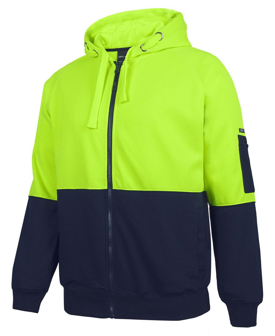 JB's Hi Vis Full Zip Fleecy Hoodie 6HVH | Easy to see, easy to wear