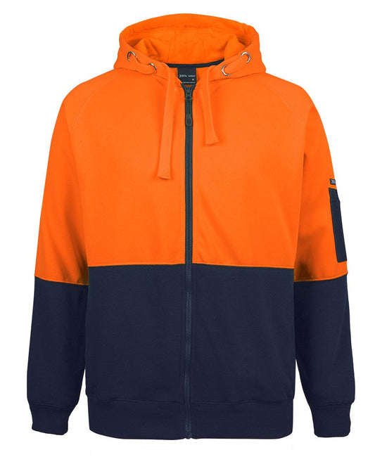 JB's Hi Vis Full Zip Fleecy Hoodie 6HVH | Easy to see, easy to wear