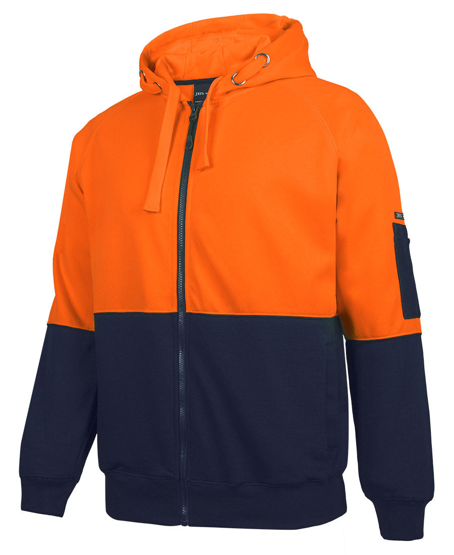 JB's Hi Vis Full Zip Fleecy Hoodie 6HVH | Easy to see, easy to wear