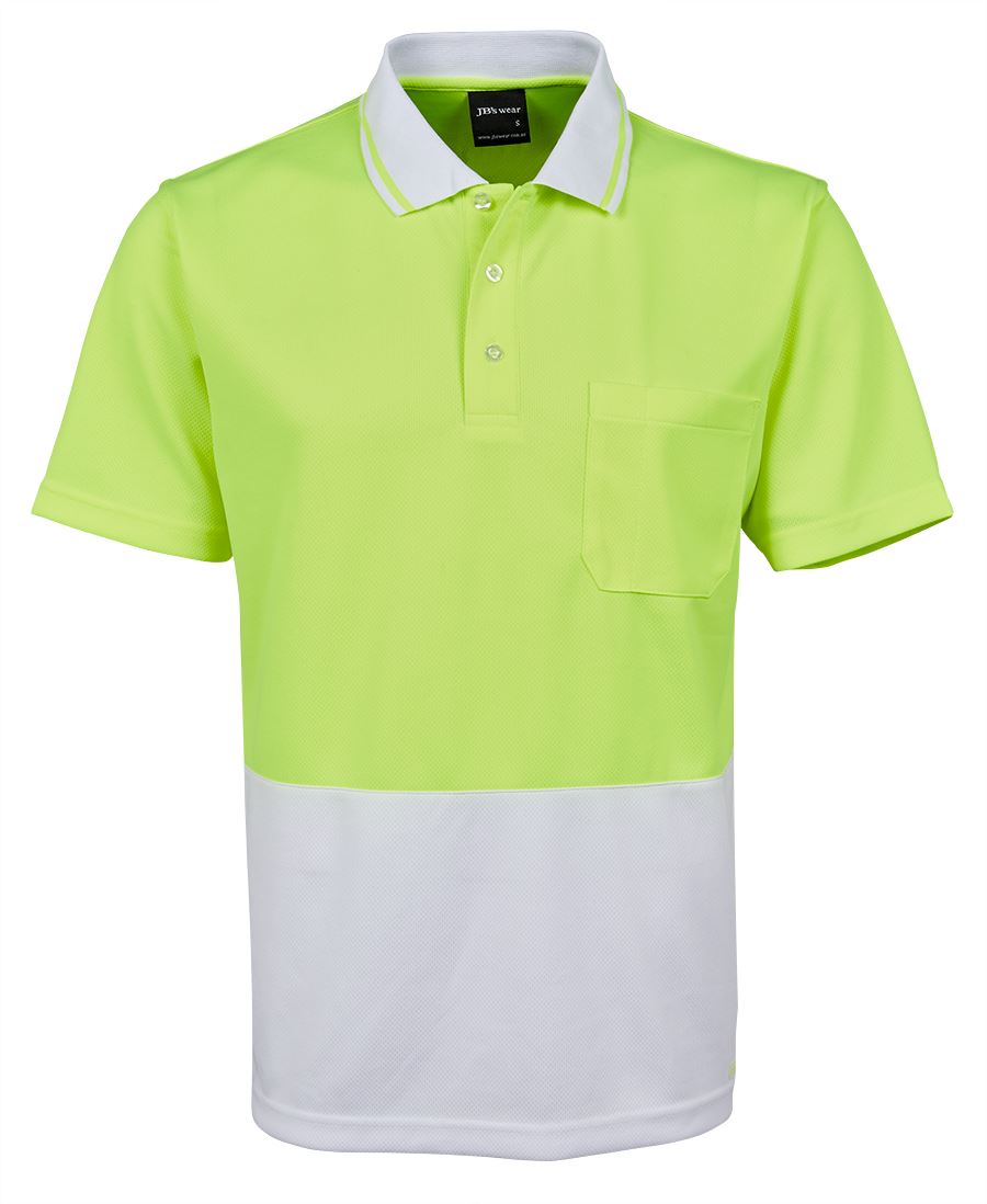 JB's Adults and Kids Hi Vis Non Cuff Traditional Polo 6HVNC | Classic Hi Vis polo