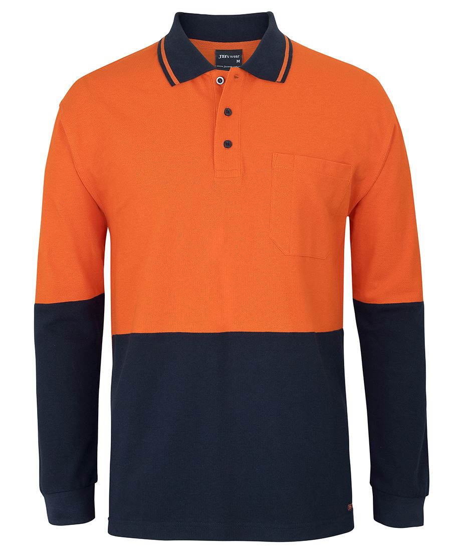 JB's Hi Vis L/S Cotton Pique Trad Polo 6HVQL