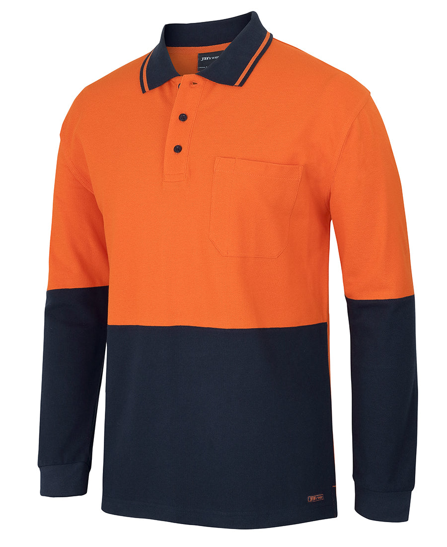 JB's Hi Vis L/S Cotton Pique Trad Polo 6HVQL