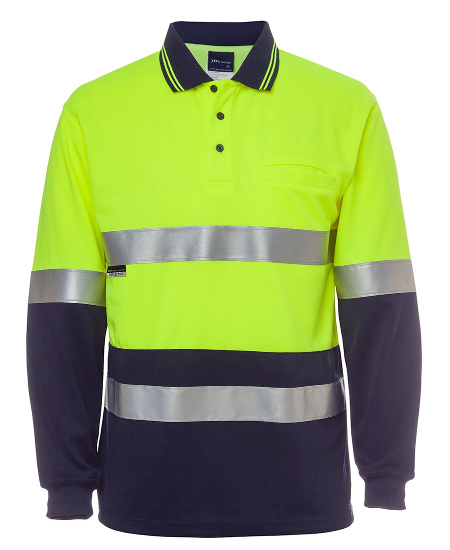 JB's Hi Vis L/S (D+N) Traditional Polo 6HVSL | A HIGH VIS STAPLE