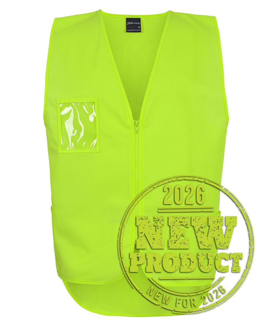 JB's Hi Vis Zip Drop Tail Safety Vest 6HVSW