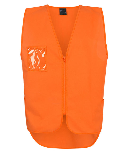 JB's Hi Vis Zip Drop Tail Safety Vest 6HVSW