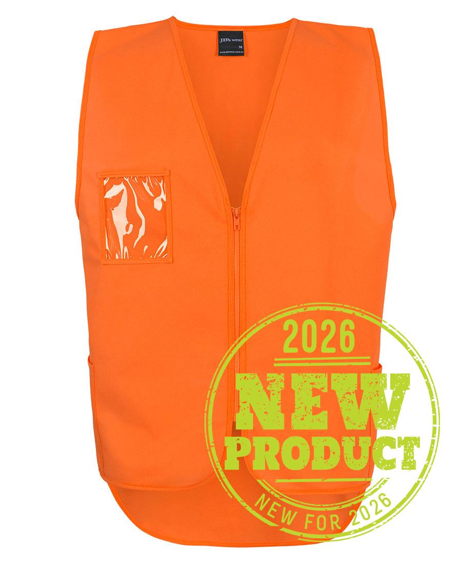 JB's Hi Vis Zip Drop Tail Safety Vest 6HVSW