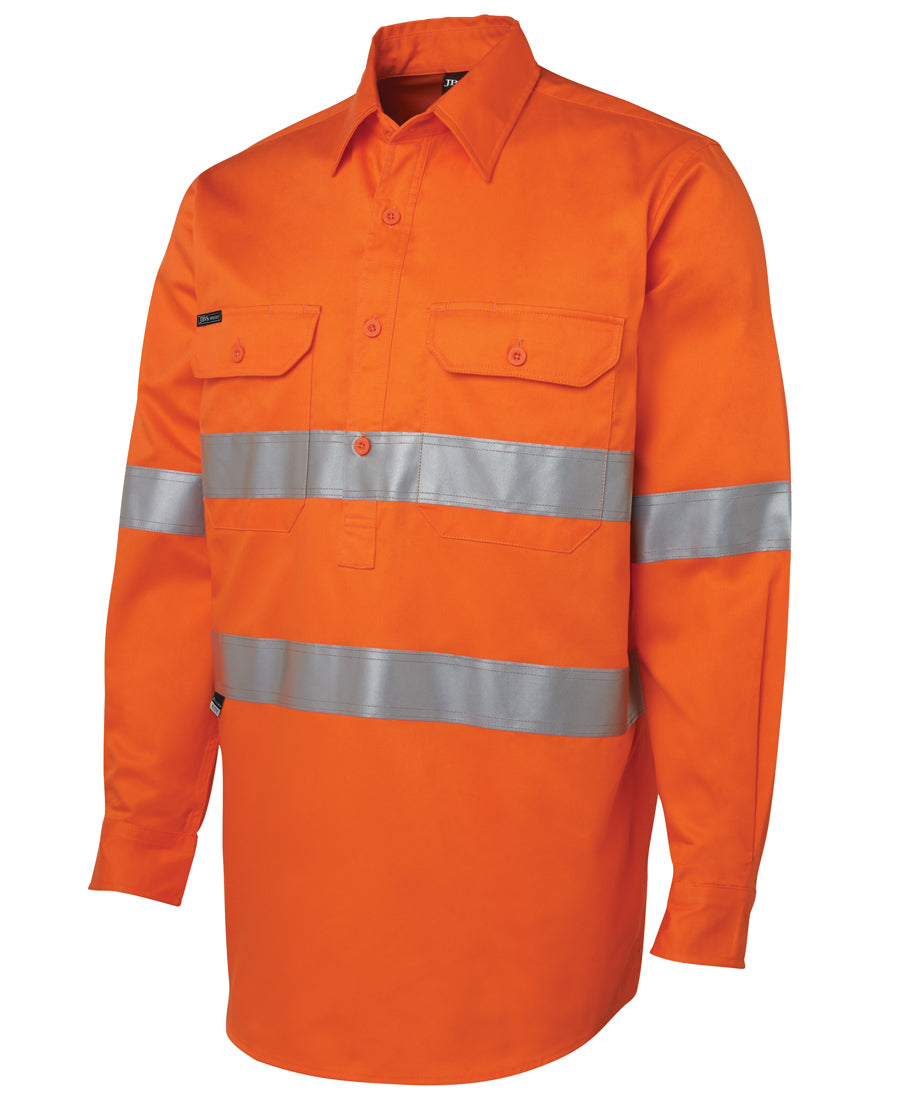 JB's Hi Vis (D+N) Close Front L/S 190g Work Shirt 6HWCF | Hardwearing comfort
