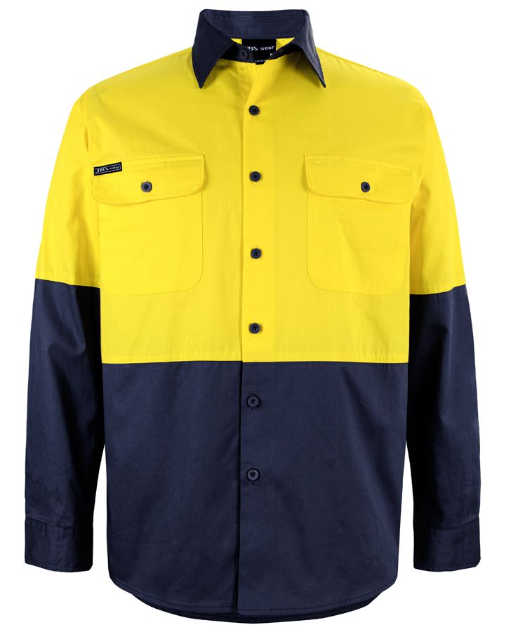 JB's Hi Vis L/S 150G Work Shirt 6HWSL