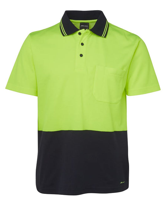 JB's Hi Vis Non Cuff S/S Cotton Back 6NCCS | Cotton back comfort