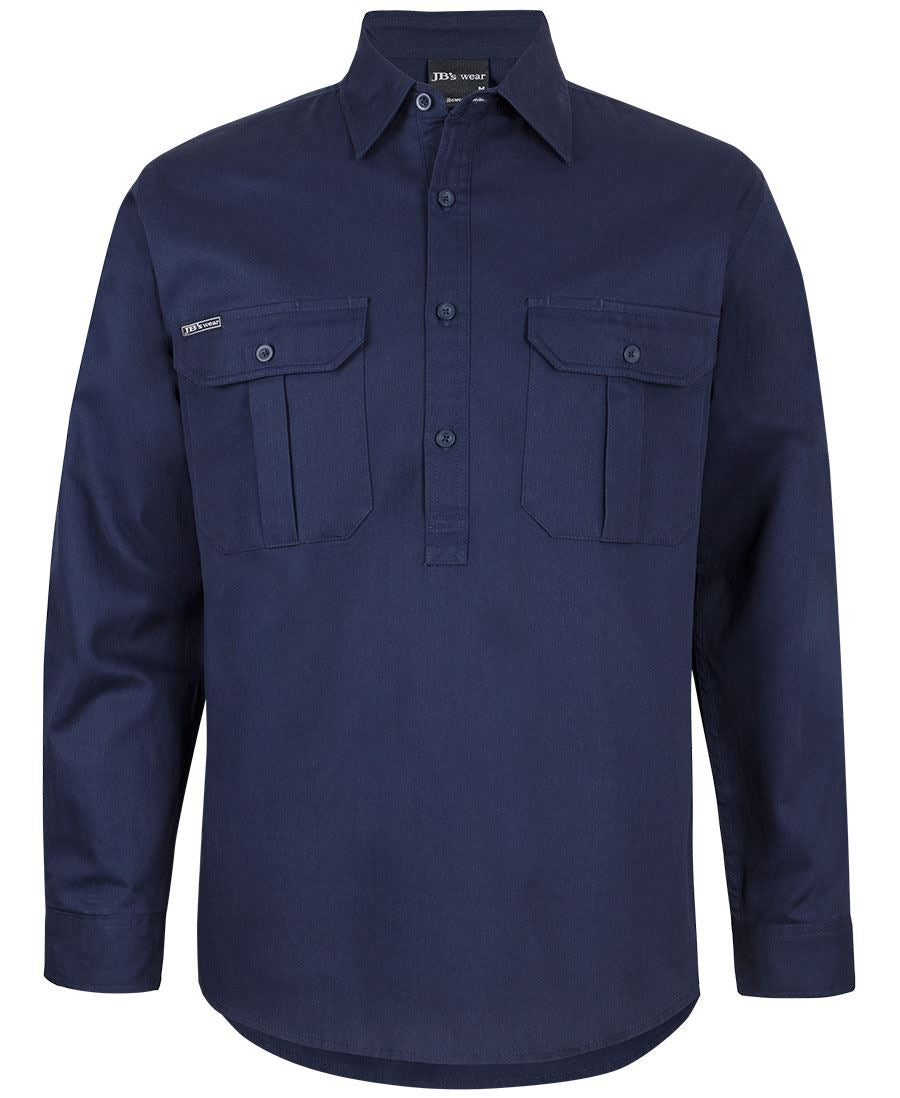 JB's Close Front L/S 190G Work Shirt 6WSCF | Classic half-placket work shirt