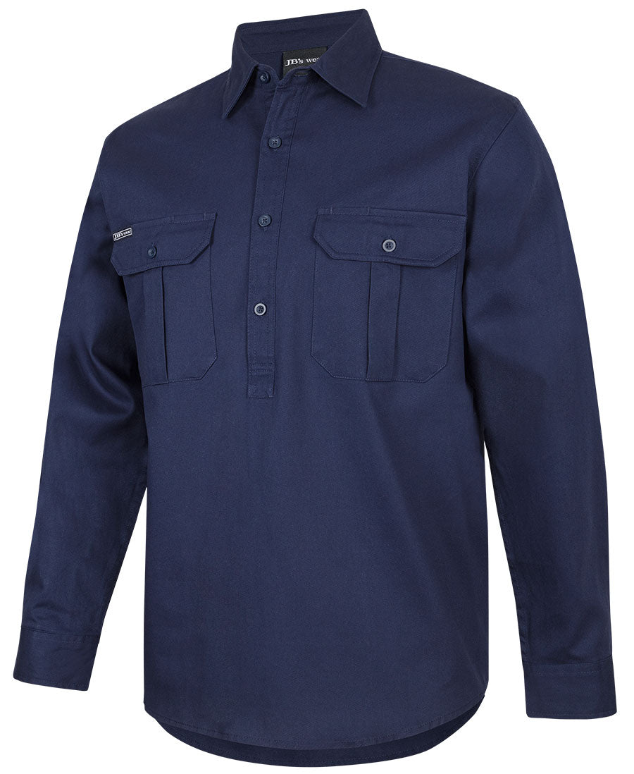 JB's Close Front L/S 190G Work Shirt 6WSCF | Classic half-placket work shirt