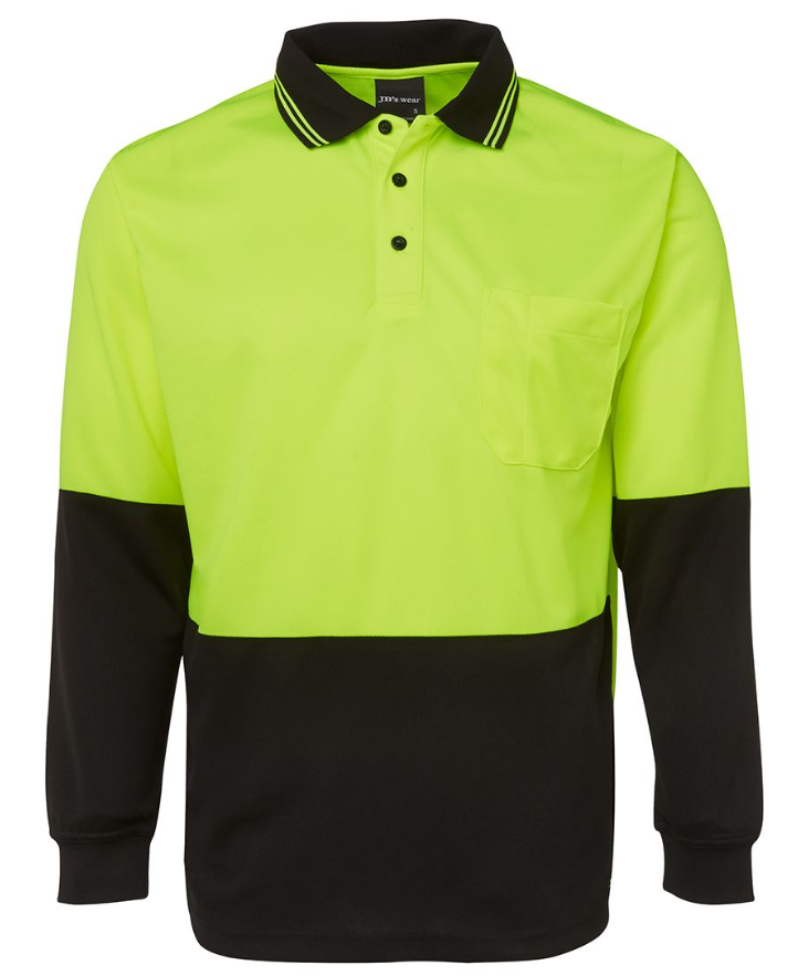 JB's Hi Vis L/S Traditional Polo 6HVPL