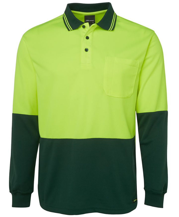 JB's Hi Vis L/S Traditional Polo 6HVPL