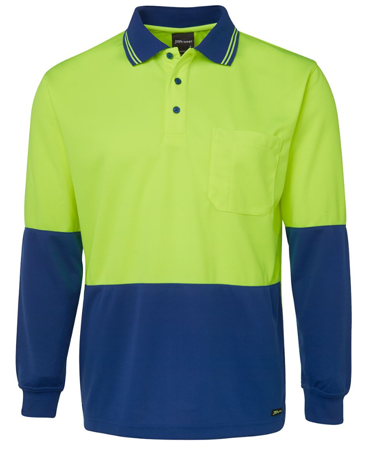 JB's Hi Vis L/S Traditional Polo 6HVPL