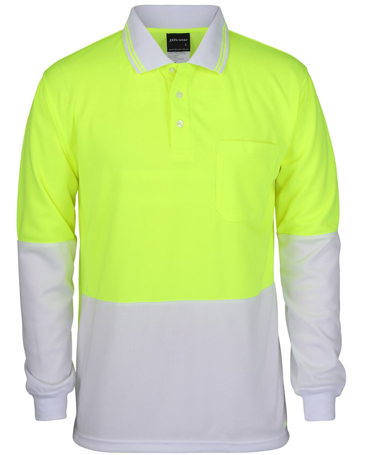JB's Hi Vis L/S Traditional Polo 6HVPL