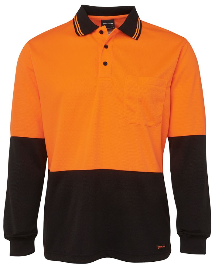 JB's Hi Vis L/S Traditional Polo 6HVPL