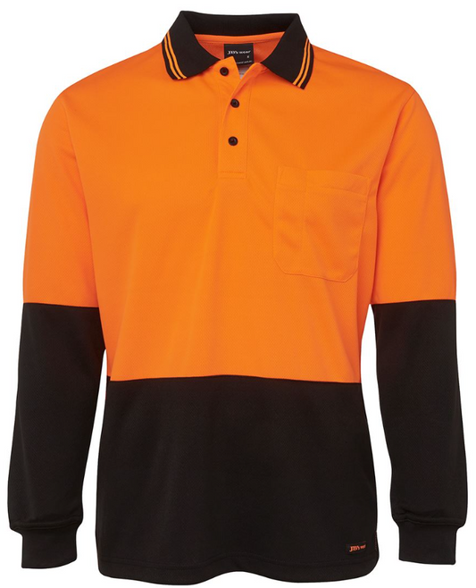 JB's Hi Vis L/S Traditional Polo 6HVPL