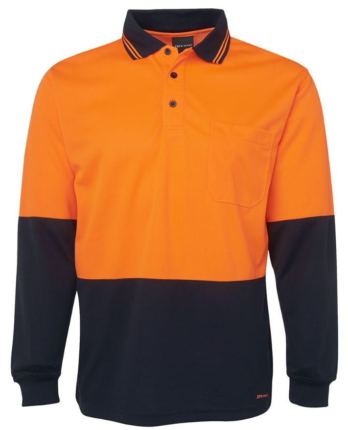 JB's Hi Vis L/S Traditional Polo 6HVPL