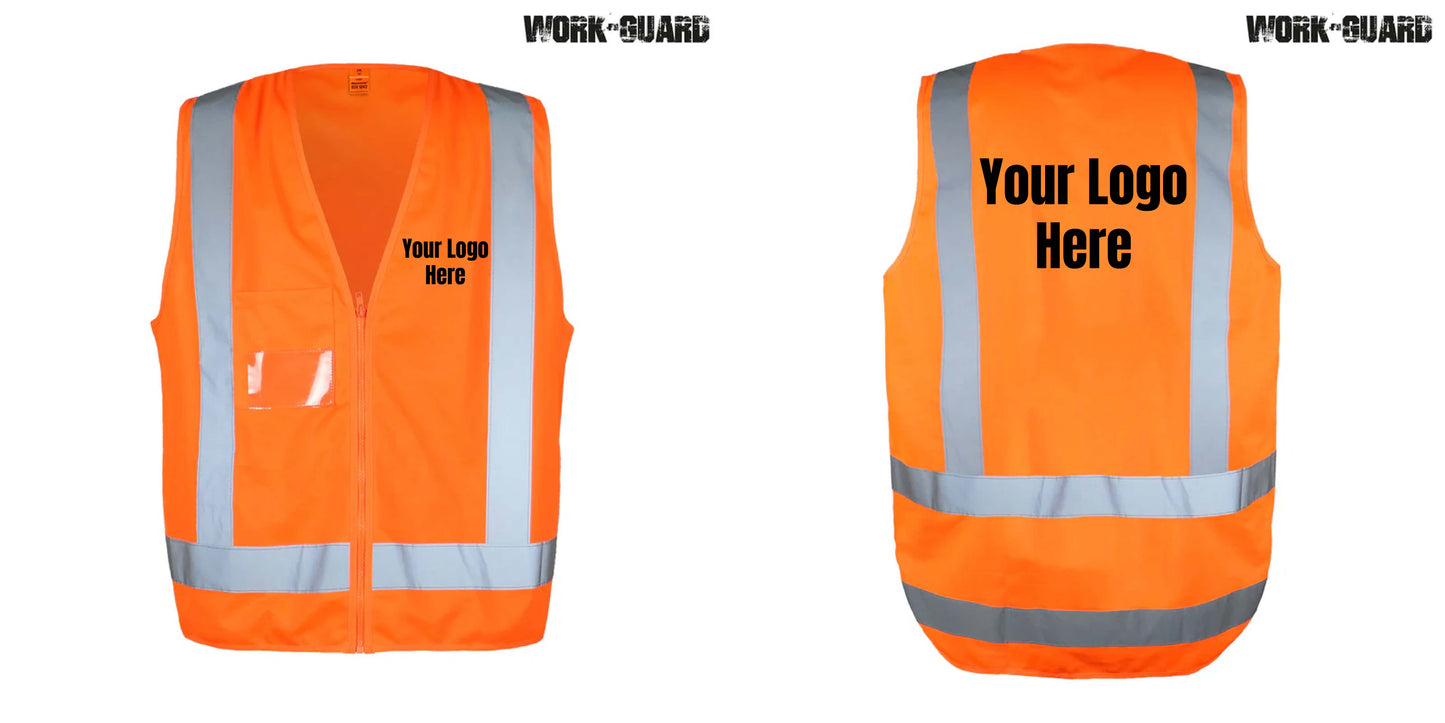 Orange / Yellow(Lime) Hi Vest with front and back logo printed